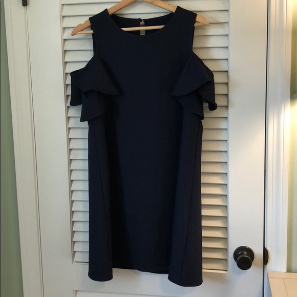 Cold Shoulder Ruffle Sleeve Dress - Picture 2 of 8